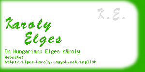 karoly elges business card